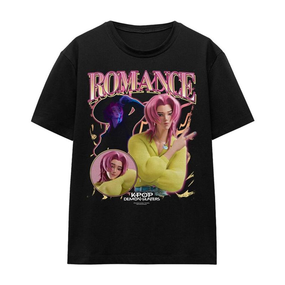 K-Pop Demon Hunters Womens/Ladies Romance Saja Boys Homage Regular T-Shirt / Bla